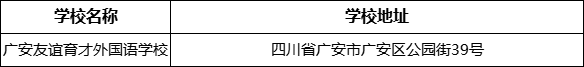 廣安市廣安友誼育才外國語學(xué)校學(xué)校地址在哪里？