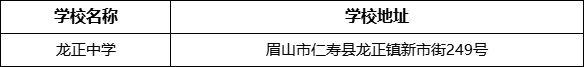眉山市龍正中學學校地址在哪里？