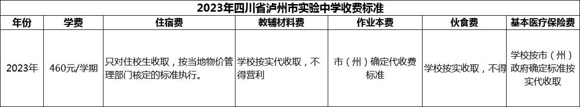 2024年瀘州市四川省瀘州市實(shí)驗(yàn)中學(xué)學(xué)費(fèi)多少錢？