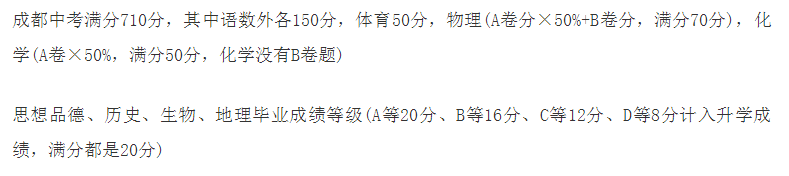 2020年成都中考總分多少？中考滿分是多少？